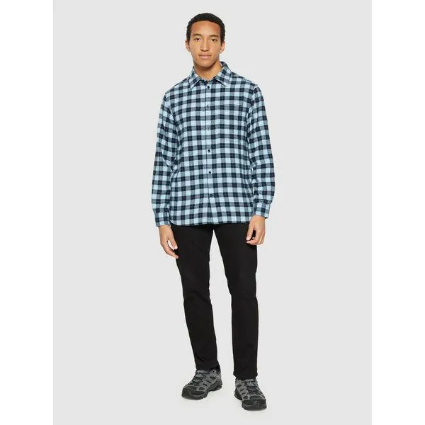 KnowledgeCotton Apparel KnowledgeCotton Apparel Kariertes Checked Hemd Loose Fit aus Bio-Baumwolle, Blau (blue check), – Produktbild 2 von 3