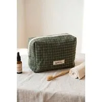 Jyoti - Fair Works Jyoti - Fair Works Baumwoll Kulturtasche Snaan, Green checks, – Produktbild 1 von 1