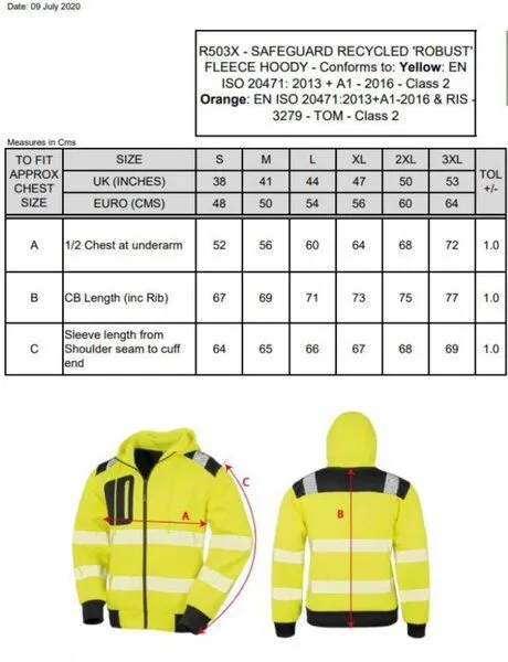 Result Genuine Recycled Result Genuine Recycled Sicherheits Softshelljacke Berufbekleidung Reflektierend bis Gr.3XL Warnschutz, Gelb (fluorescent)/schwarz, – Produktbild 3 von 3