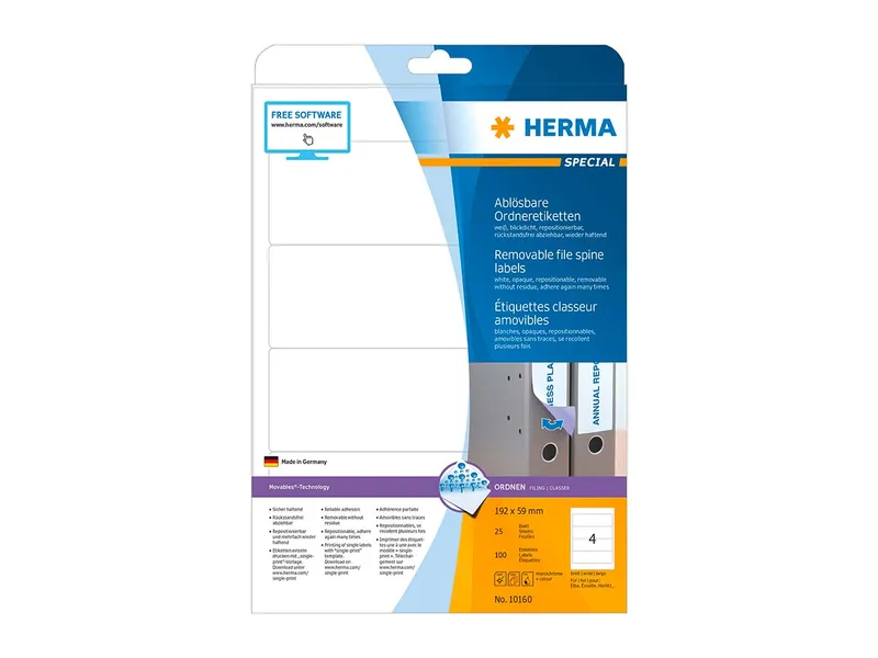 Herma 100 HERMA Ordnerrückenschilder 59 x 192 mm – Produktbild 2 von 3