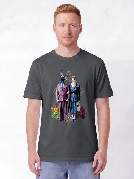 watapparel watapparel T-Shirt Unisex Fancy Birds, Anthracite, – Produktbild 2 von 2
