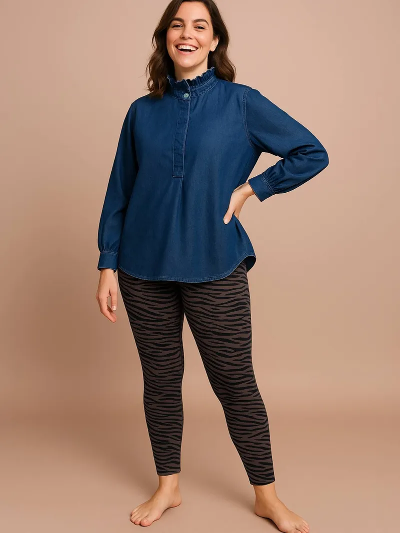 Envie De Fraise Damen Leggings mit Zebramuster ENVIE DE FRAISE Mama-Tochter-Capsule schokolade, Schokolade, – Produktbild 2 von 3