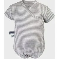 OrganicEra Baby S/S Kimono Body gestreift 'OrganicEra' aus Bio-Baumwolle, Grau, – Produktbild 1 von 1