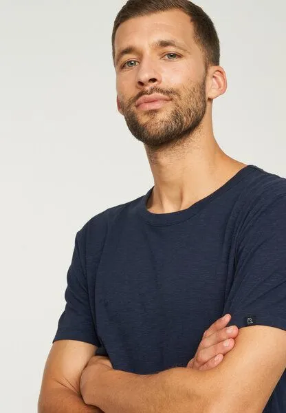 recolution Herren Slub T-Shirt aus Bio-Baumwolle - BAY - recolution, Dark navy (blau), – Produktbild 4 von 5