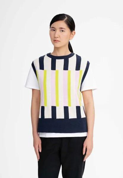 MELA Jacquard Strick Pullunder JAMUNA | von MELA | Fairtrade & GOTS zertifiziert, Bunt gestreift, – Produktbild 1 von 4