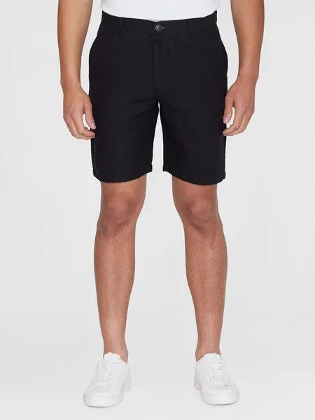 KnowledgeCotton Apparel KnowledgeCotton Apparel Kurze Leinenhose - Chuck Regular, Black jet (schwarz), – Produktbild 1 von 2