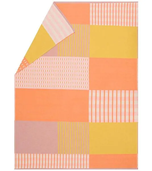 david fussenegger David Fussenegger LUCA Flanelldecke “Patch” gelb 200 x 140 cm, Yellow, – Produktbild 1 von 4