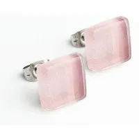 ALEXASCHA ALEXASCHA Minimalistische Ohrstecker, klein, aus Glas | PUREFORM, Sandrosa, – Produktbild 1 von 1