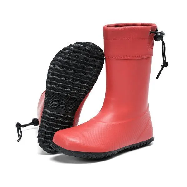 SAGUARO SAGUARO Gummistiefel Barfußschuhe vegan Winter Regen Stiefel Naturkautschuk gefüttert, Rot kids, – Produktbild 1 von 4