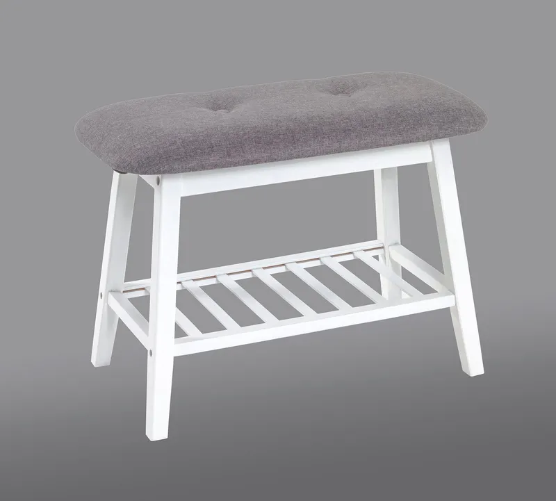 HAKU Schuhbank Flurbank, Garderobenbank, Sitzbank, rechteckig - aus Textil Grau - B/T/H 60/30/44 cm, Grau, – Produktbild 2 von 8