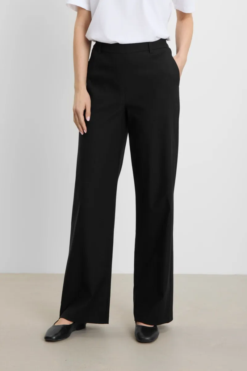LAURIE LAURIE Damen vegan Hose Alice Loose Mittellang Schwarz, Schwarz, – Produktbild 2 von 2
