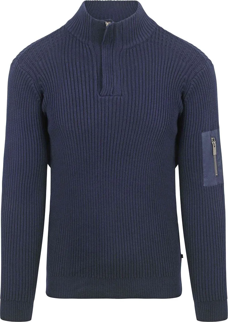 Suitable Suitable Mou Half Zip Pullover Navy - Größe XL, Dunkelblau, – Produktbild 1 von 5