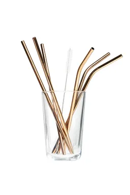 Tranquillo Strohhalm 6er Set Metall rosegold - rosa – Produktbild 1 von 1