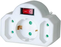 Brennenstuhl brennenstuhl Adapterstecker Euro 2 mit 1 Schutzkontaktadapter, mit Schalter, weiß – Produktbild 1 von 1