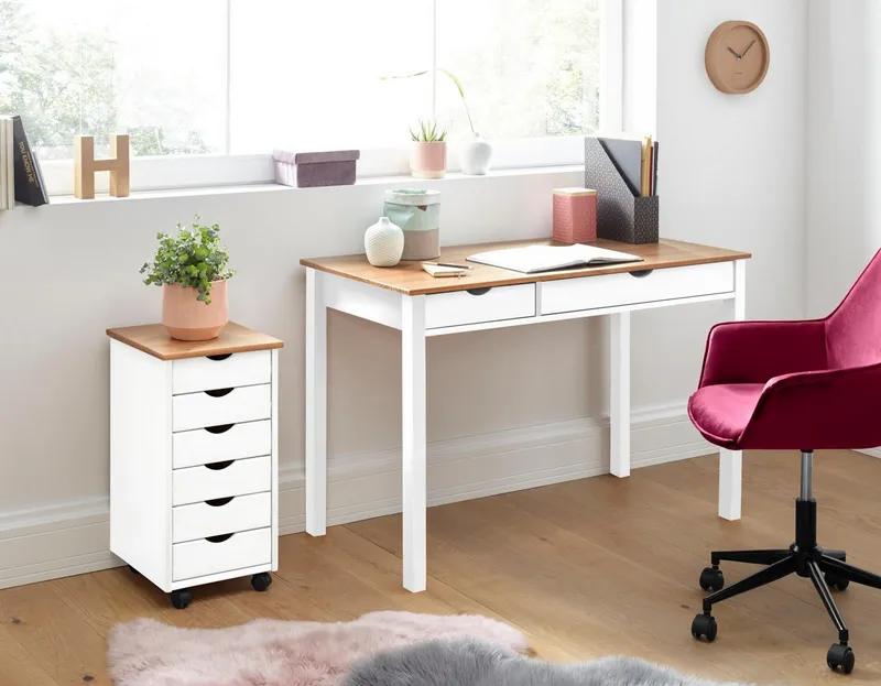 OTTO home Kommode Gava, massives Kiefernholz, mit vielen Stauraummöglichkeiten, Breite 34 cm, Weiß, – Produktbild 6 von 6