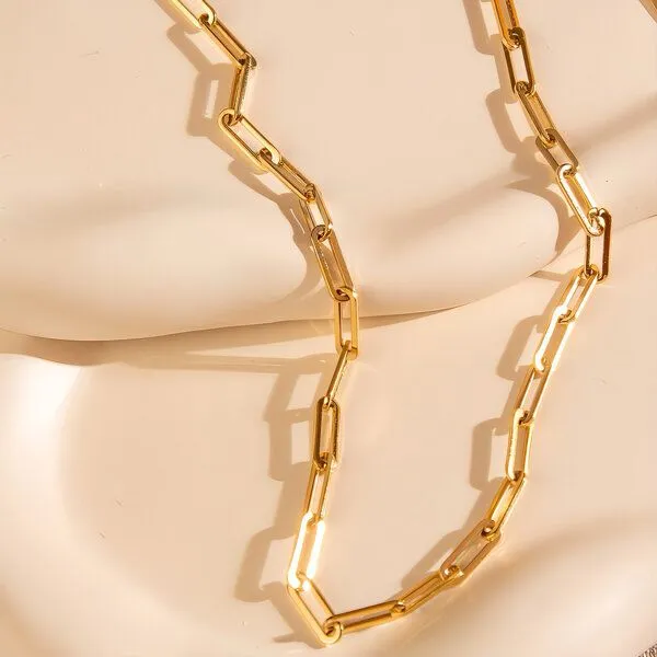 ELEKTROPULLI Ovale Gliederkette 4mm breit in 2 Längen von Elektropulli, Gold, – Produktbild 4 von 4