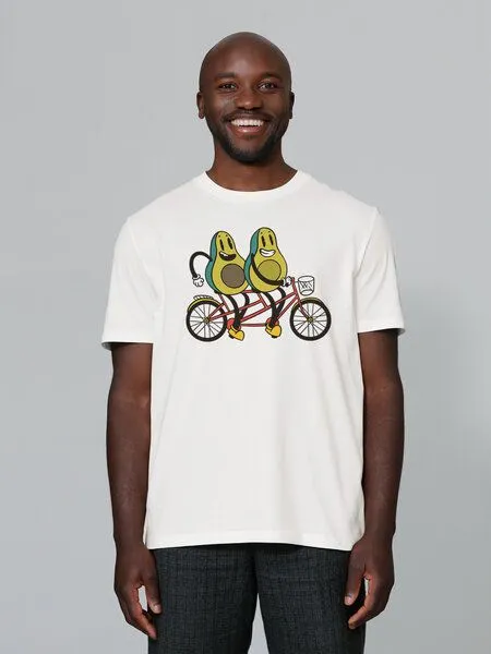 watapparel watapparel T-Shirt Unisex Avocado Fahrrad, Off white, – Produktbild 1 von 4