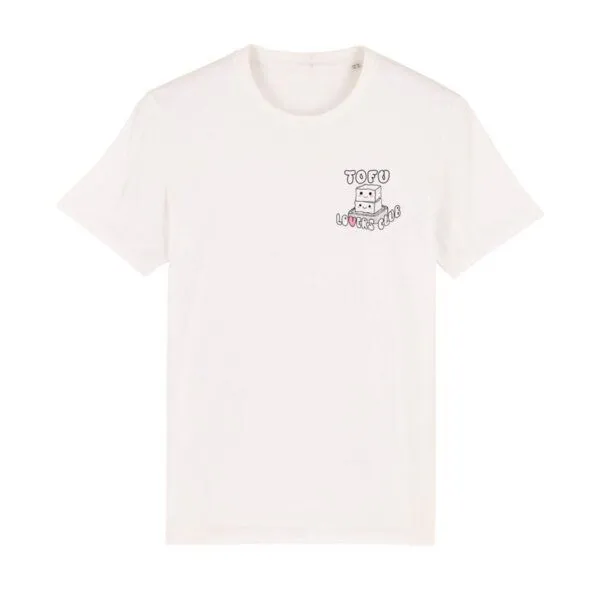 roots of compassion roots of compassion T-Shirt Tofu Lovers Club bio & fair & vegan - weiter Schnitt - veggie, Vegetarier, Veganer, Weiß, – Produktbild 1 von 3