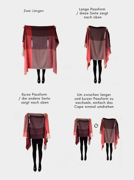 Fifth Origins Fifth Origins Damen Cape aus Bio-Wolle Infinity, Aurora(mint), – Produktbild 4 von 4