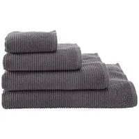 hessnatur hessnatur Frottier Handtuch Rippstruktur aus reiner Bio-Baumwolle, Anthrazit, – Produktbild 1 von 1