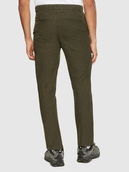 KnowledgeCotton Apparel KnowledgeCotton Apparel Flanell-Chino-Hose CHUCK, Dark olive, – Produktbild 4 von 4