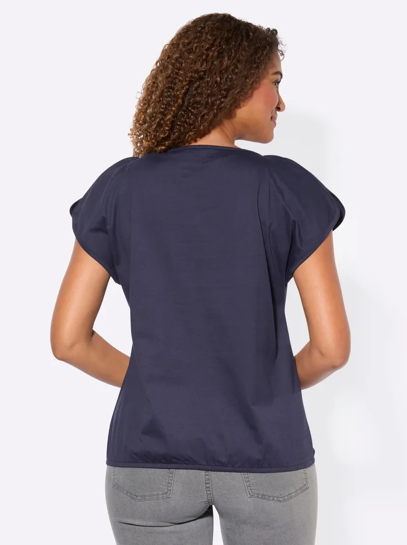 Witt Shirt marine-ecru-bedruckt, Marine-ecru-bedruckt, – Produktbild 2 von 2