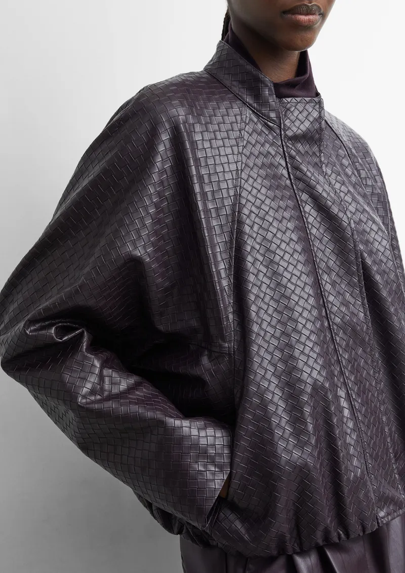 comma comma Fake Leather Jacke mit Ballonsaum, Lila, – Produktbild 3 von 3