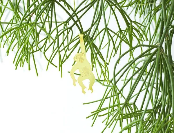 another studio another studio Plant Animal - Design Pflanzendekoration - Figuren aus Messing, Schimpanse, – Produktbild 4 von 4