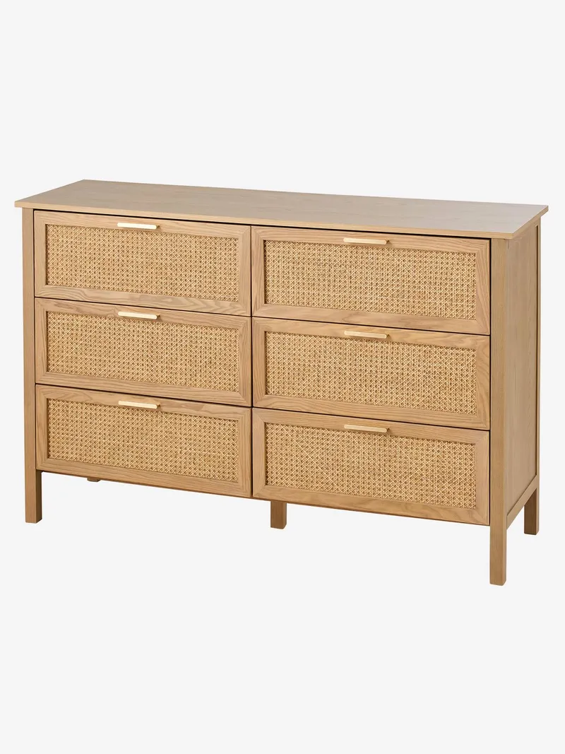 Vertbaudet Rattan-Kommode ELLA Tiefe 42cm Kinderzimmer, Braun, – Produktbild 3 von 4