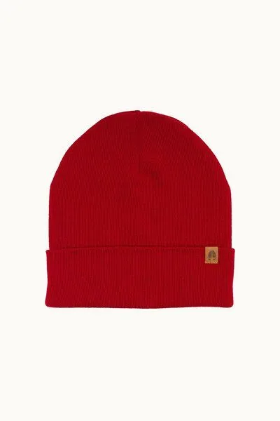 Kopyto Kopyto WOLF - Glatte Zweilagige Beanie Mütze aus 100% RWS-Merinowolle, Rot, – Produktbild 3 von 5