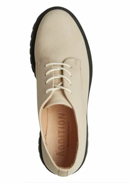 Addition Sustainable Apparel Addition Sustainable Apparel Halbschuhe aus Bio-Leder - Lace all black, Oat (beige), – Produktbild 4 von 4