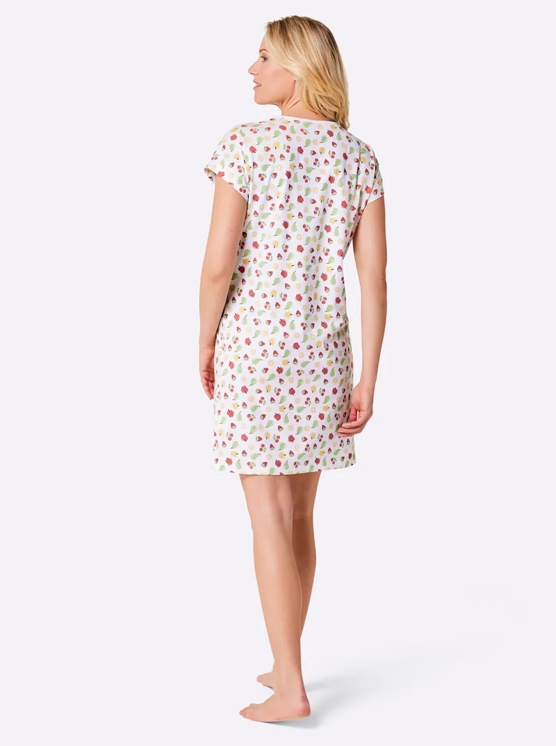 wäschepur Sleepshirts apfel + weiß-bedruckt, Apfel + weiß-bedruckt, – Produktbild 3 von 3