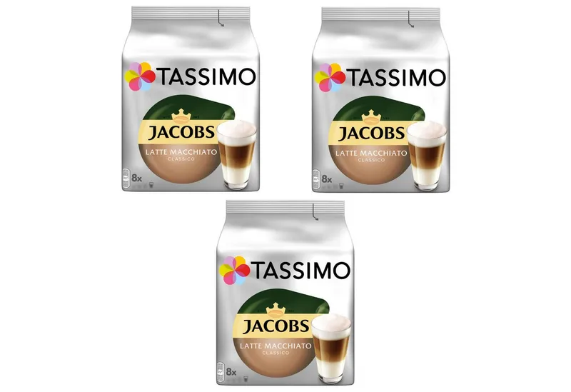Tassimo Tassimo Kaffee Kapseln Jacobs Typ Latte Macchiato Classico T Discs 3 x 8 Getränke, 792 g, (Packung, 3er Pack) – Produktbild 1 von 5
