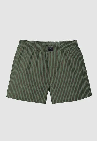 recolution Herren Boxershorts aus Bio-Baumwolle - AMARGO STRIPES - recolution, Dark olive/ khaki (mehrfarbig), – Produktbild 1 von 4