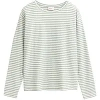 People Wear Organic People Wear Organic Langarmshirt, geringelt, Bio-Baumwolle, Salbei geringelt, – Produktbild 1 von 1