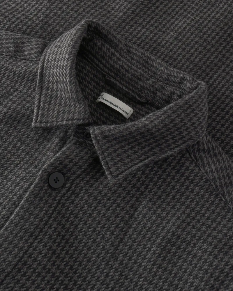 KnowledgeCotton Apparel KnowledgeCotton Apparel Herren vegan Overshirt Loose Hahnentritt Grau Kariert, Grau, – Produktbild 2 von 2