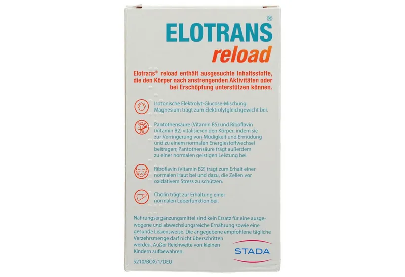 ELOTRANS ELOTRANS reload Elektrolyt-Pulver m.Vitaminen 15 Beutel Pulver – Produktbild 4 von 4