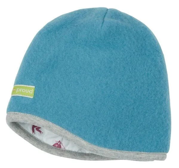 loud + proud loud + proud Babys & Kinder Mütze Wollfleece, GOTS-zertifiziert, Topaz(petrol), – Produktbild 2 von 3