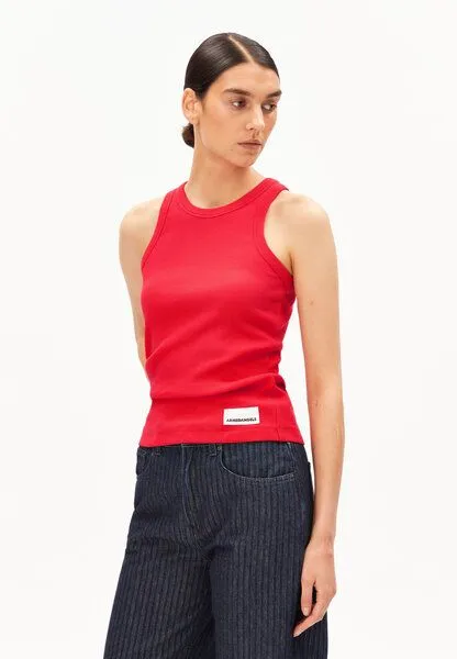 ARMEDANGELS ARMEDANGELS KANITAA Damen Ripp-Top aus Bio-Baumwoll Mix, Mars red, – Produktbild 1 von 4