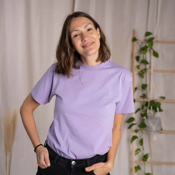Vresh Clothing Vresh Clothing Vred - Oversized unisex T-Shirt aus Biobaumwolle, Lavendel, – Produktbild 2 von 4