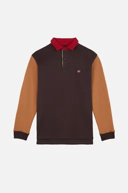 Trendsplant Trendsplant Herren vegan Polo Sweatshirt Color Block Solemnity In Braun – Produktbild 1 von 1