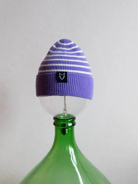 VEROIKON VEROIKON Merino-Beanies Ringelfuchs, Lila, – Produktbild 2 von 2