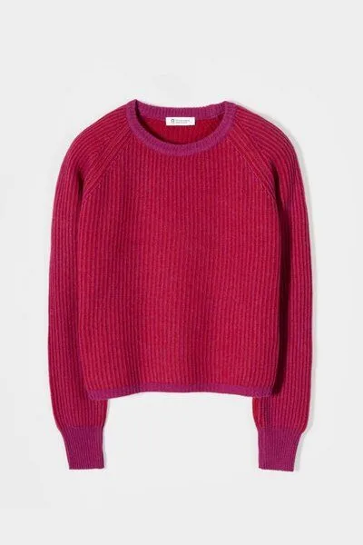 Rifò - Circular Fashion Made in Italy Rifò - Circular Fashion Made in Italy Recycelte Kaschmirwolle Pullover - Emilia, Pink-rot, – Produktbild 2 von 4