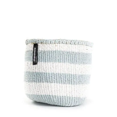 Mifuko Mifuko KIONDO Körbe XS - Sisal/Papier Aufbewahrungs- & Pflanzkorb, Stripes (blau), – Produktbild 2 von 2