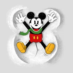 Photocircle Photocircle Poster / Leinwandbild - Micky Maus im Schnee – Produktbild 1 von 1