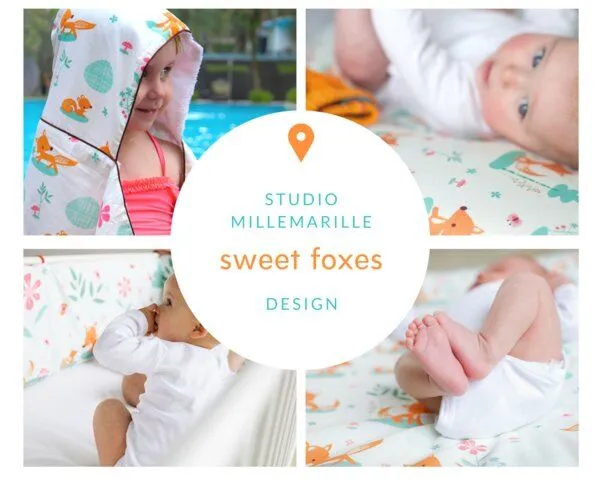 Millemarille Millemarille Spucktuch antibakteriell Bambussfrottee, Sweet foxes, – Produktbild 3 von 3