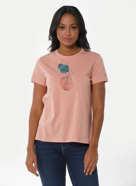 ORGANICATION ORGANICATION T-Shirt aus Bio-Baumwolle mit Print, Pink(salmon pink), – Produktbild 1 von 4