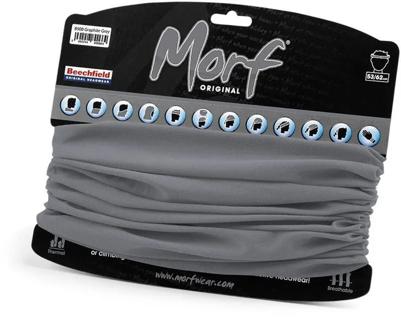 Beechfield Beechfield Multifunktionstuch Morf® Original Schlauchschal Bandana Loop, (Spar-Set, 2er Pack), Atmungsaktives Gewebe, Grau, – Produktbild 1 von 2