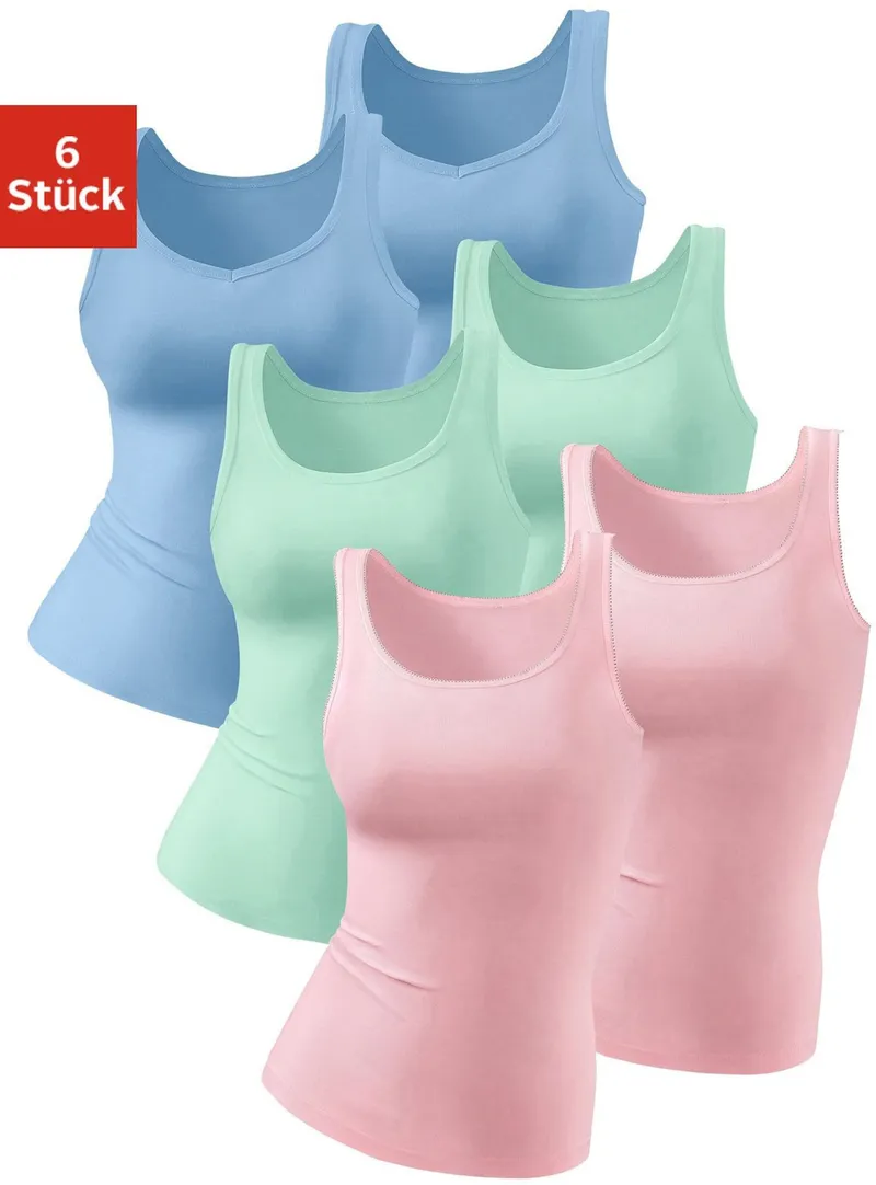 petite fleur by Lascana Achselhemd blau, rosé, mint, Blau, rosé, mint, – Produktbild 1 von 1