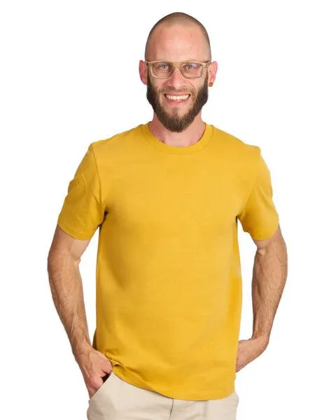 Life-Tree Life-Tree Organic Fairwear Shirt Men Basic, Ocre, – Produktbild 3 von 4